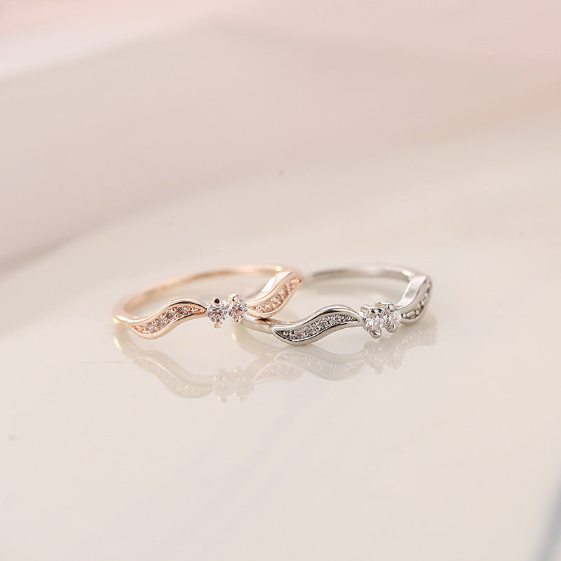 Double Stone Wavy Ring