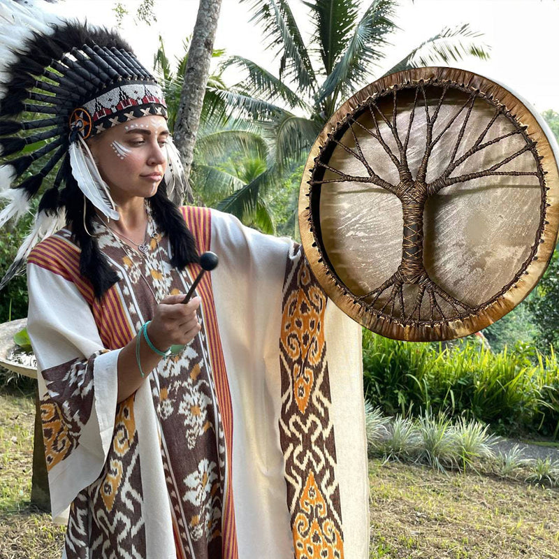 Shamanic Drum 'Tree of Life' Instrumental Ornament