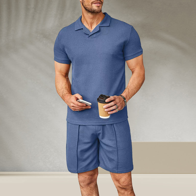 Men's V Neck Summer Casual Set