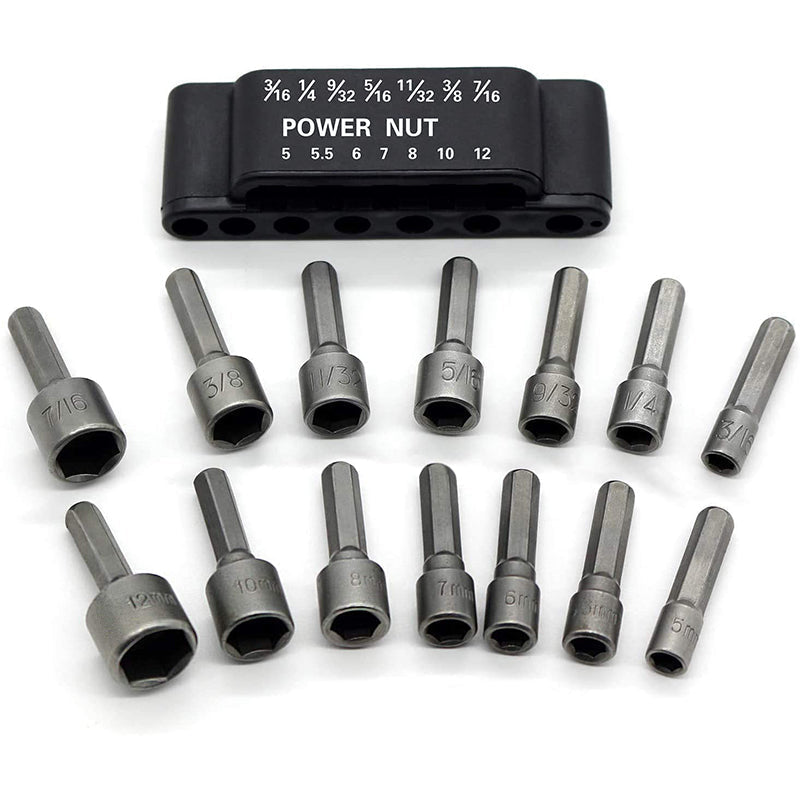 14Pcs Quick Release Magnetic Nut Setter Set