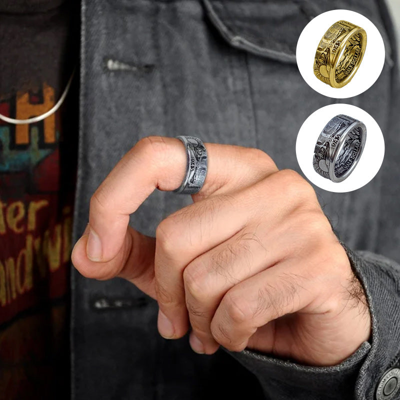 1945 Engraved Half Dollar Coin Ring