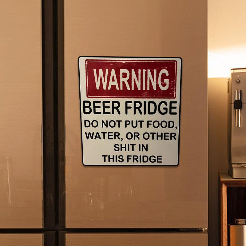 Funny Beer Fridge Vintage Sticker Sign