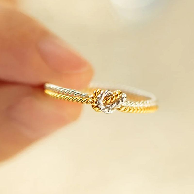 True Love Handcrafted Two Strand Knot Ring