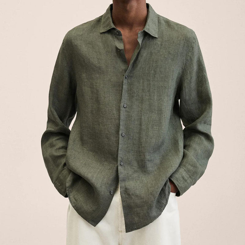 Men's Linen Long Sleeve Shirt – giftspocket