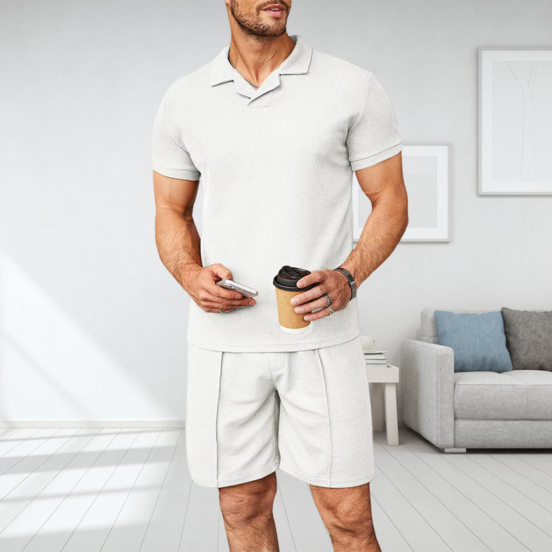 Men's V Neck Summer Casual Set