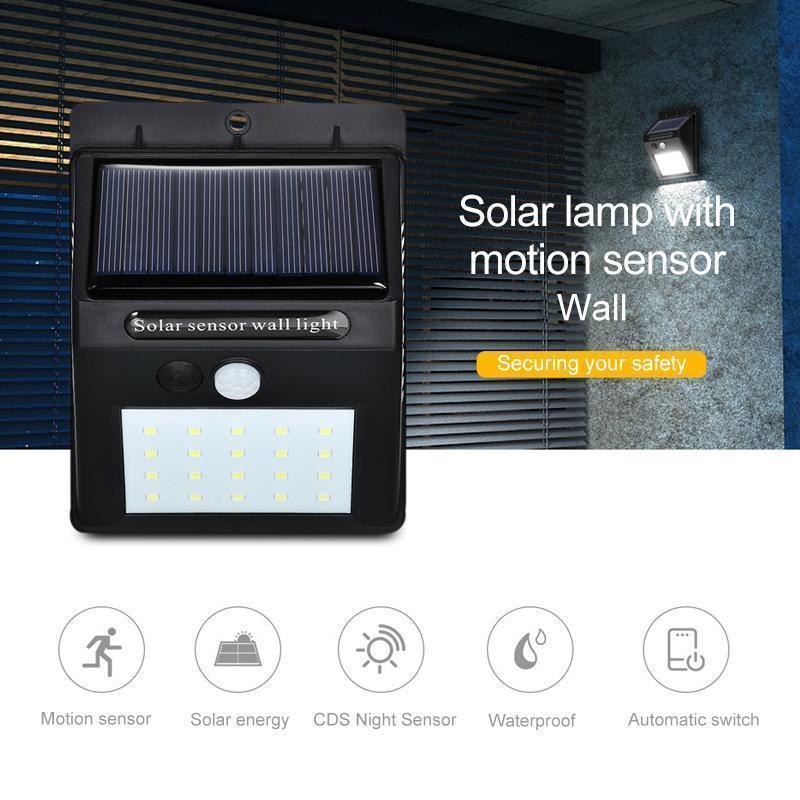 LED Solar Lamps Outdoor, Super Bright Wall Lamp with Motion Sensor