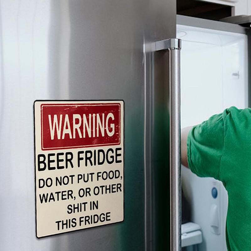 Funny Beer Fridge Vintage Sticker Sign