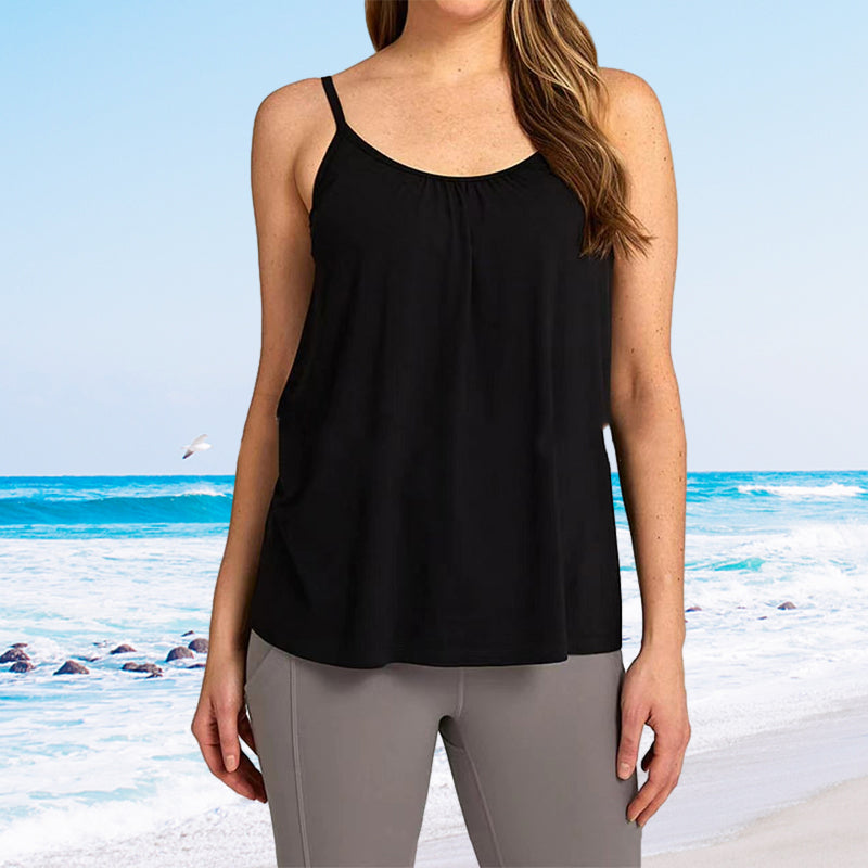 Loose Fitting Tank Top With Built-in Bra