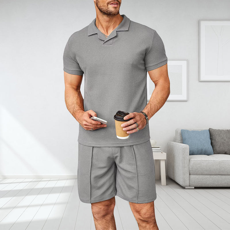 Men's V Neck Summer Casual Set