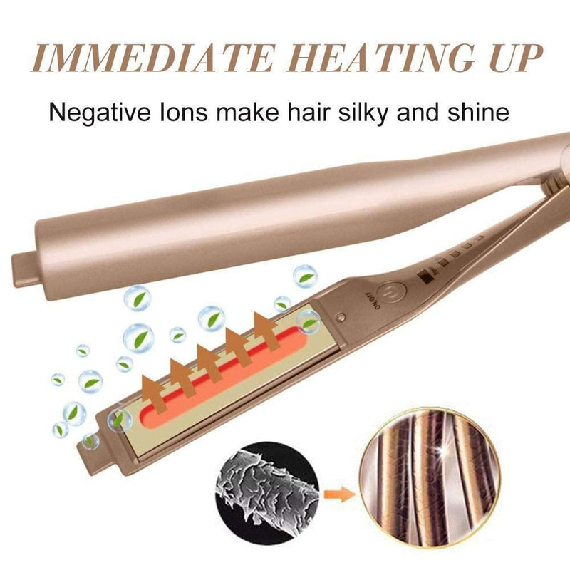 2-in-1 Hair Straightener Spiral Wave Curler