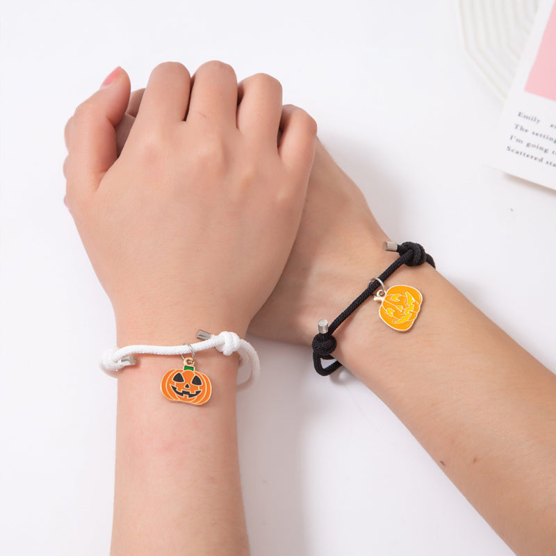 Cute Halloween Heart Magnetic Couple Matching Bracelet