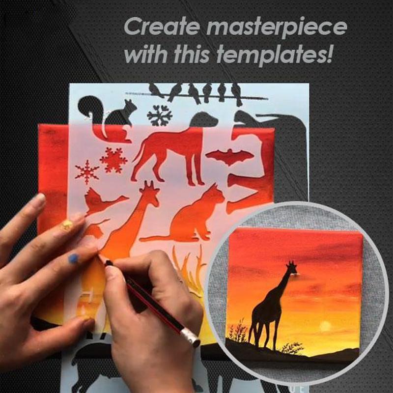 Fast Draw Stencil Art Templates( 12 or 24 Sheets/Set )