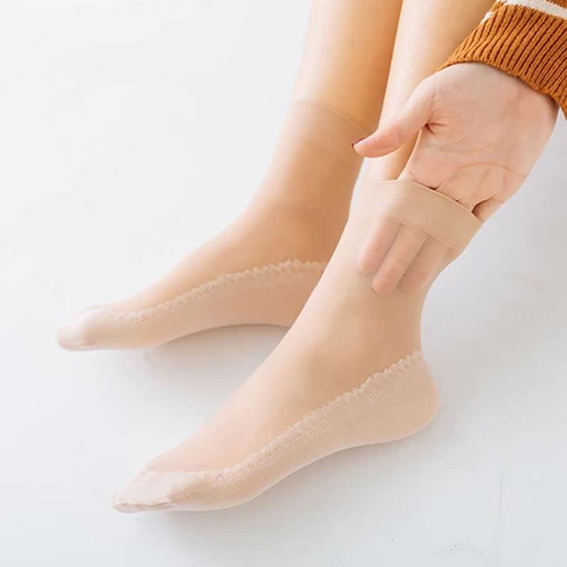 Silky Anti-Slip Cotton Socks (5 Pairs)