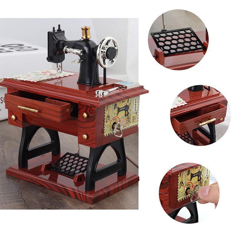 Mini Sewing Machine Music Box giftspocket