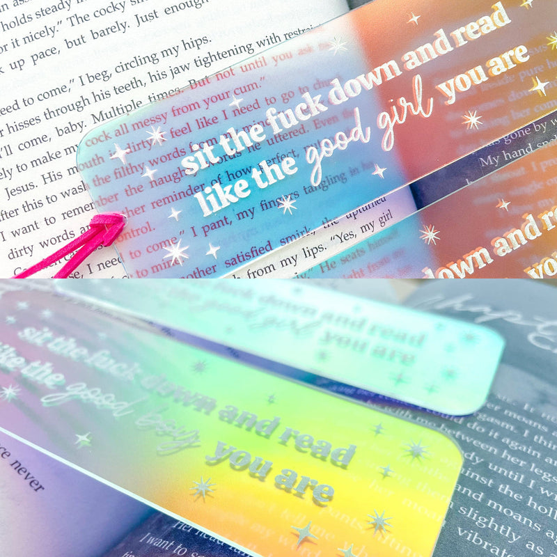 Sit Down And Read Iridescent Bookmark
