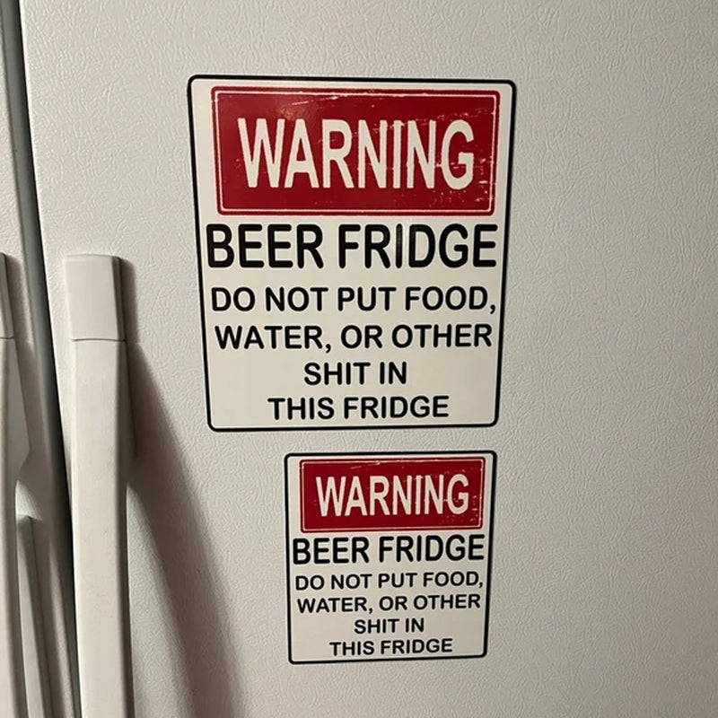 Funny Beer Fridge Vintage Sticker Sign