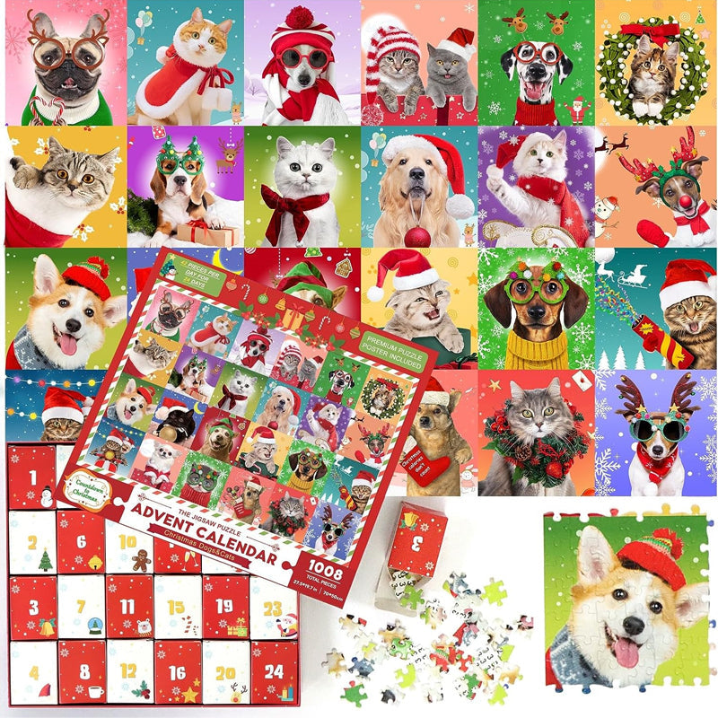🎄Christmas Advent Calendar Jigsaw Puzzle 🧩【Christmas pet】