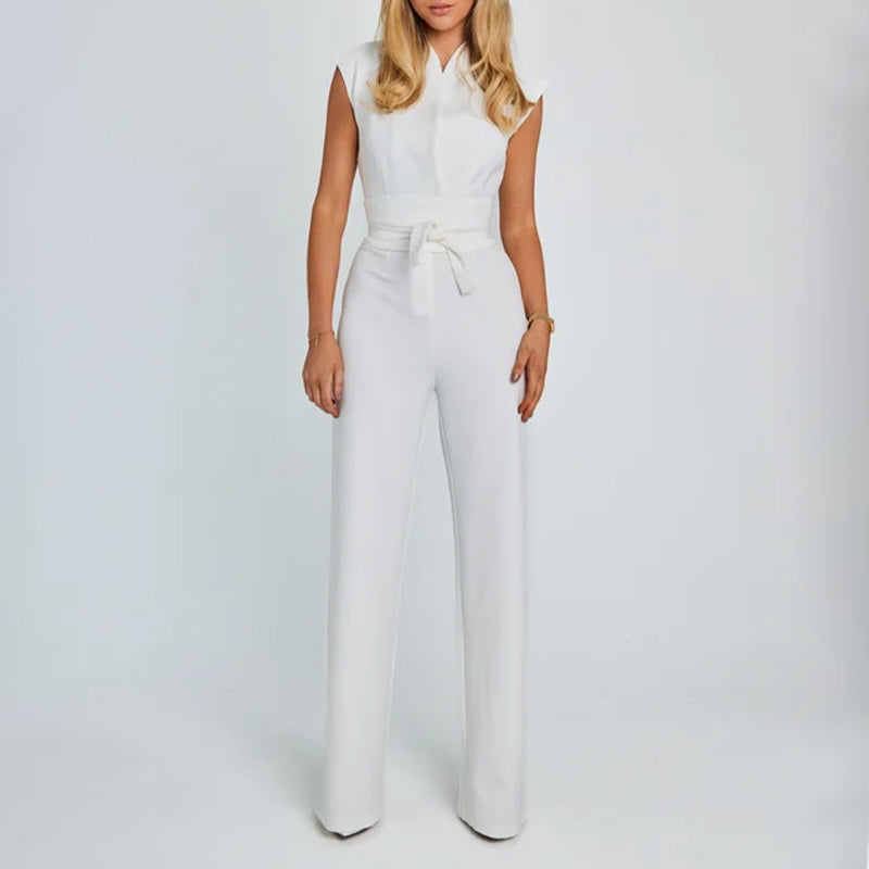 Women's Sleeveless Wide-Leg Jumpsuit