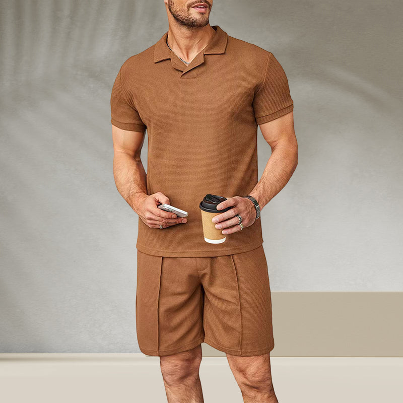 Men's V Neck Summer Casual Set