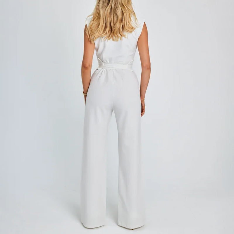 Women's Sleeveless Wide-Leg Jumpsuit