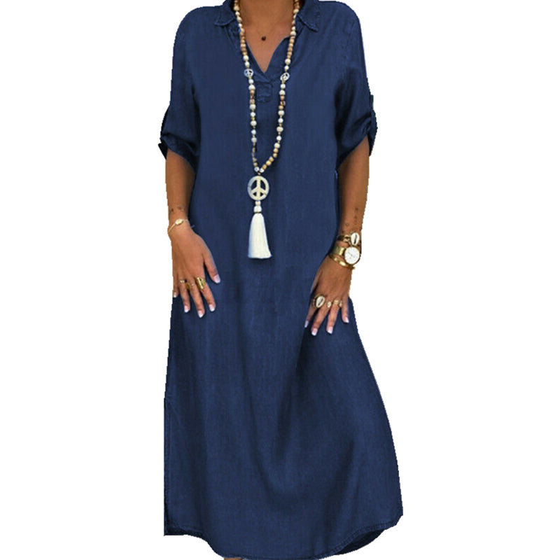Women's Plain Denim Dress