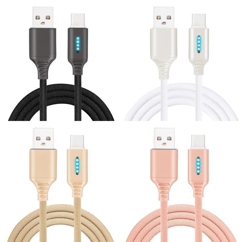 Auto Cut-off Fast Charging Nylon Cable For Android, IOS&Typ C