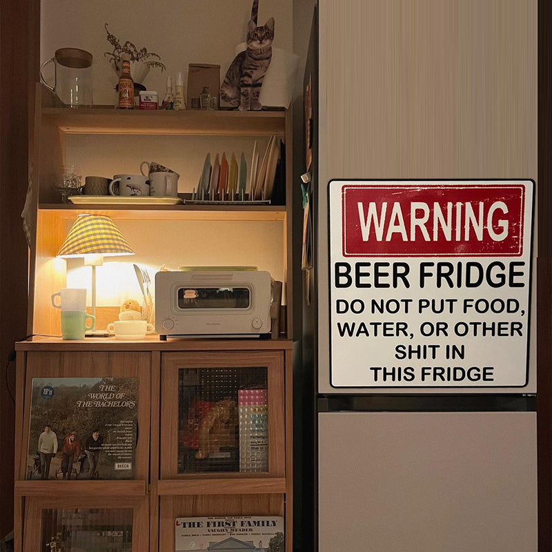 Funny Beer Fridge Vintage Sticker Sign