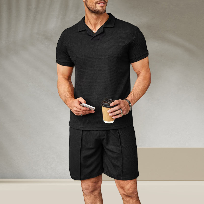 Men's V Neck Summer Casual Set