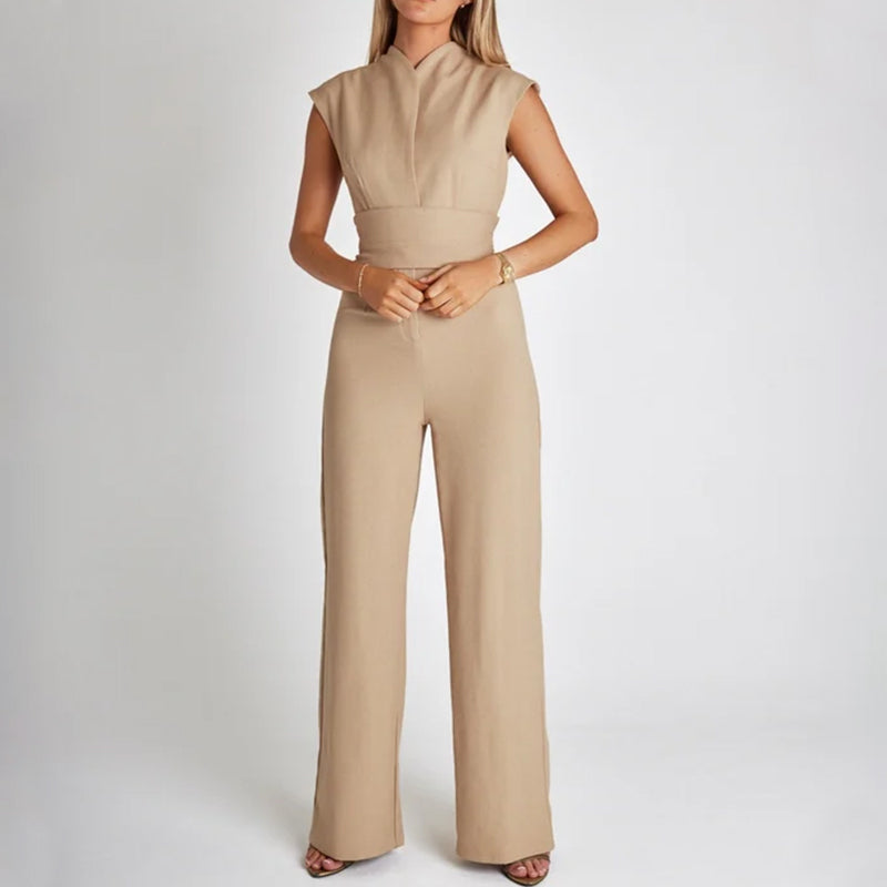Women's Sleeveless Wide-Leg Jumpsuit