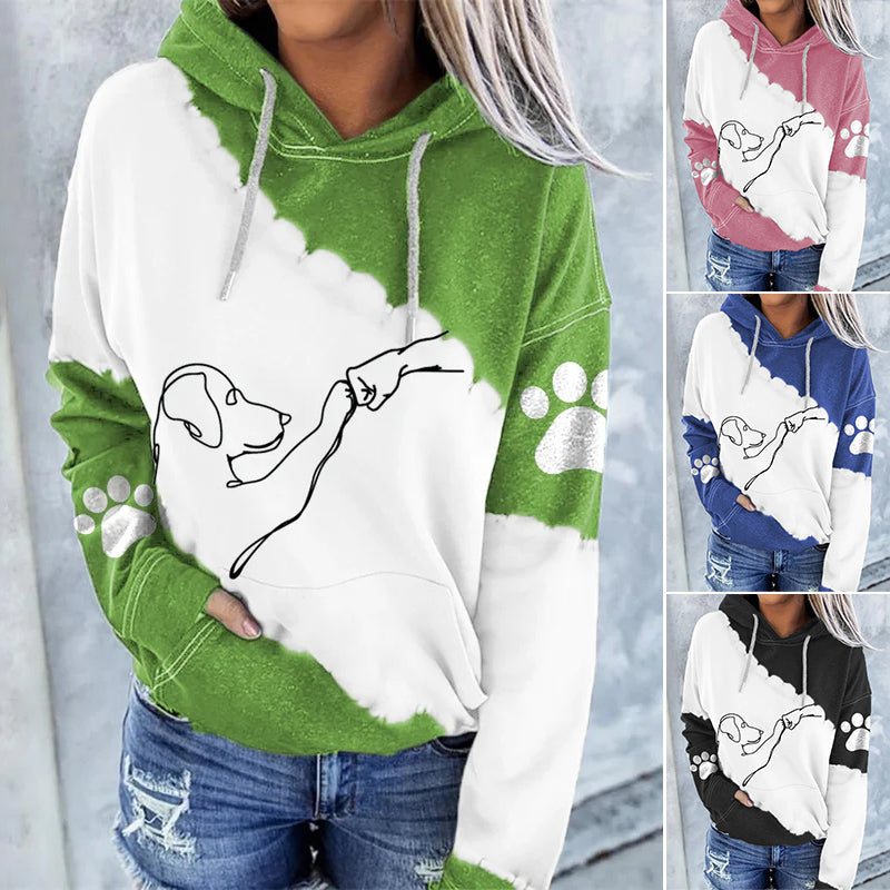 Dog High Five Print Hoodie