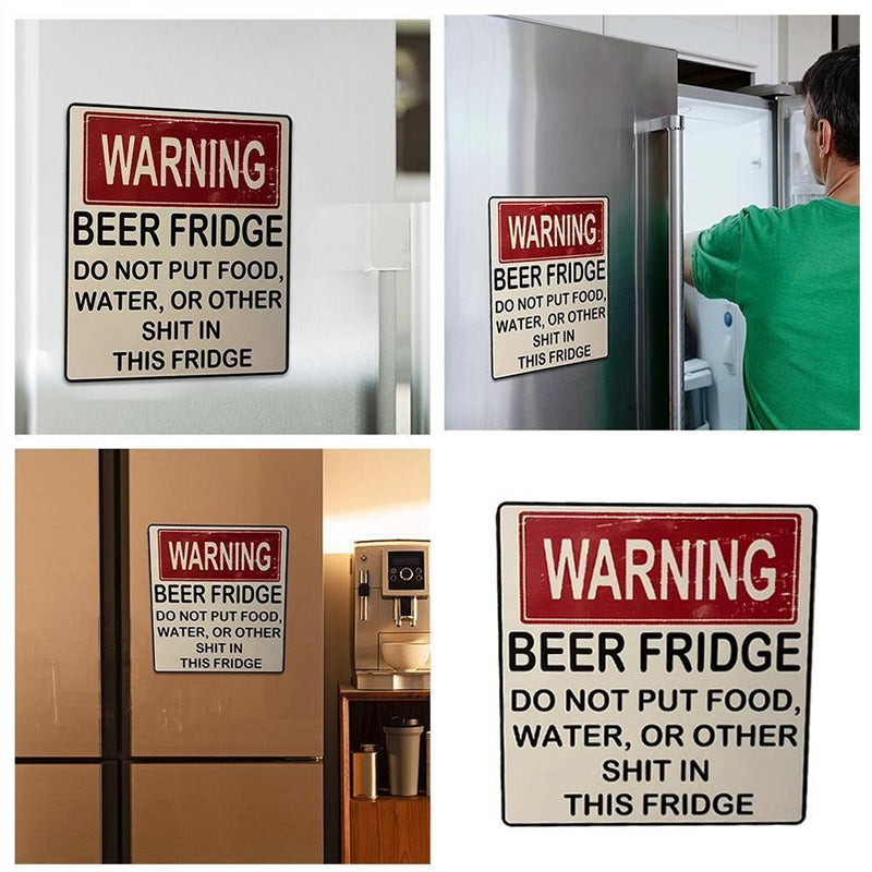 Funny Beer Fridge Vintage Sticker Sign