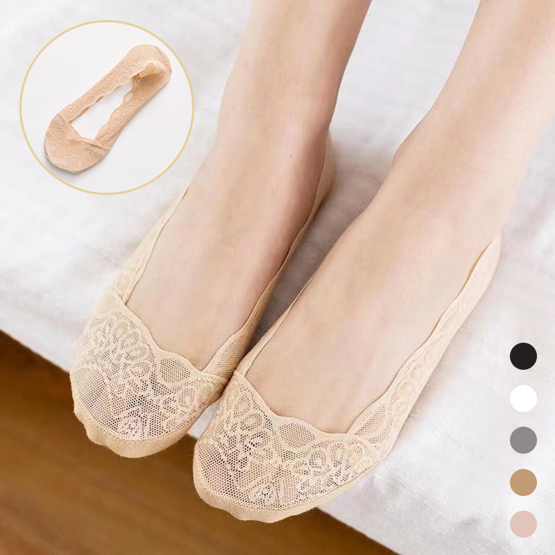 【3 Pairs】Lace No Show Liner Socks for Women