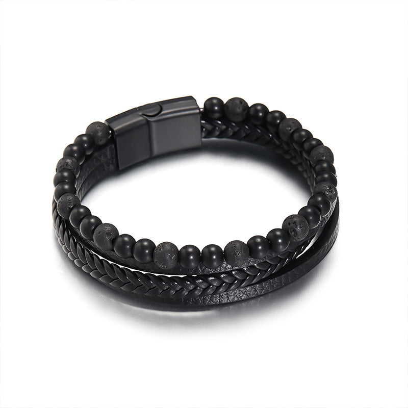 Natural Obsidian Magnetic Buckle Bracelet