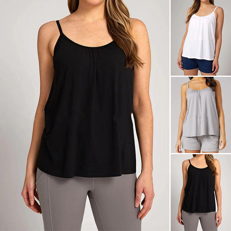 Loose Fitting Tank Top With Built-in Bra
