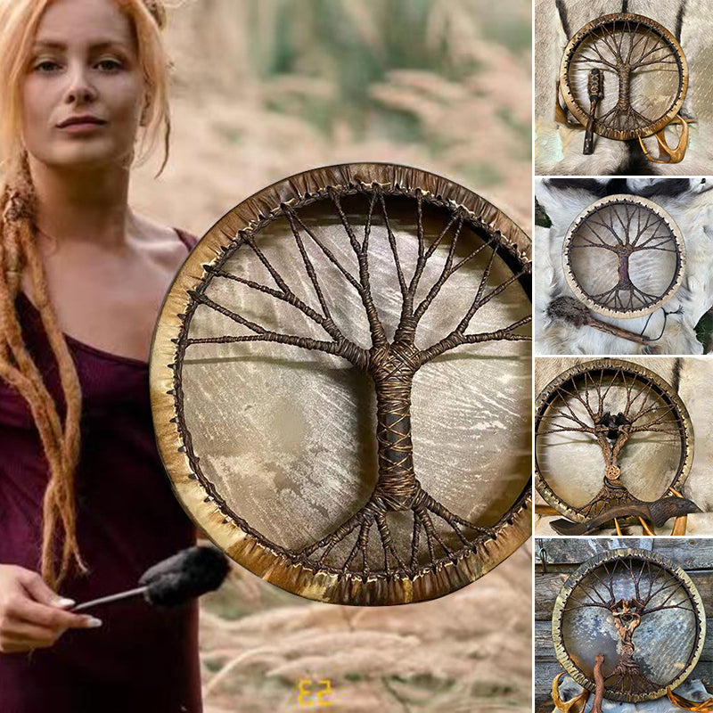 Shamanic Drum 'Tree of Life' Instrumental Ornament