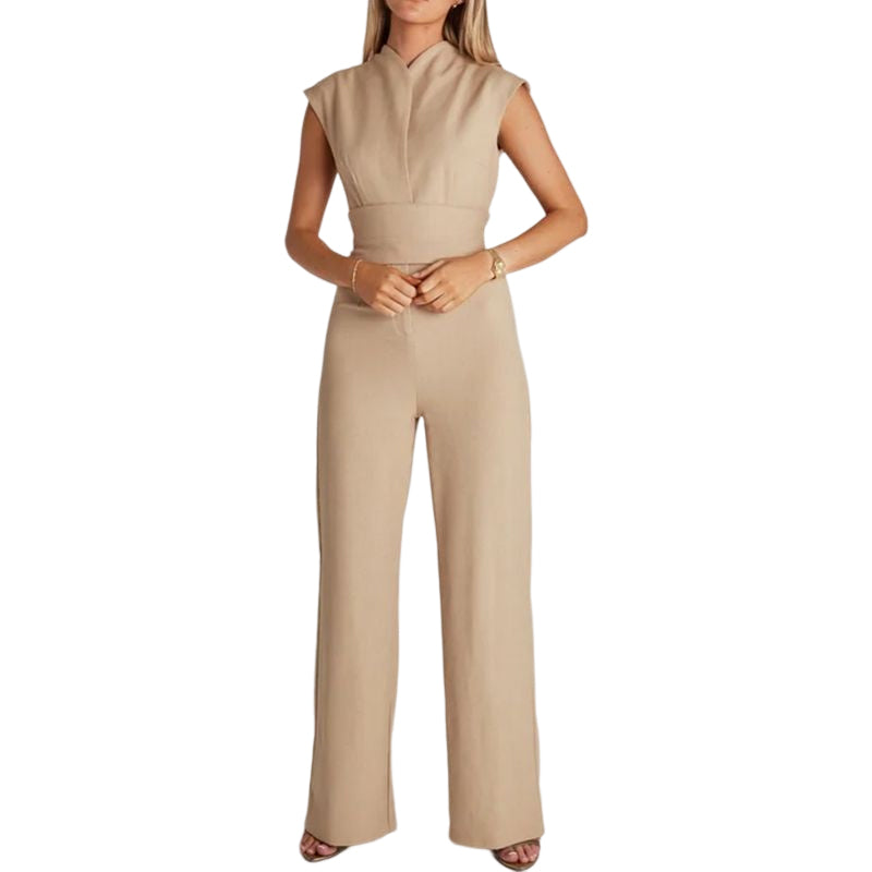 Women's Sleeveless Wide-Leg Jumpsuit